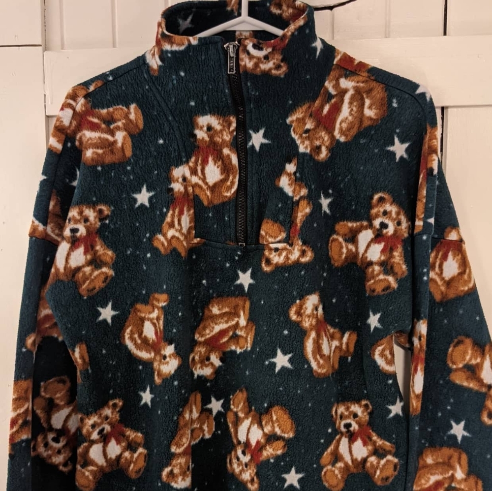 Vintage Retro Oceanic Teddy Bear Fleece